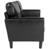 English Elm EE2500 Contemporary Living Room Grouping - Loveseat Black LeatherSoft EEV-16185