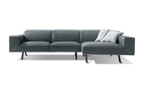 Henry Sectional 100% Made In Italy, Chaise On Left When Facing, Grey Top Grain Italian Leather 5...