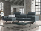 Henry Sectional 100% Made In Italy, Chaise On Left When Facing, Grey Top Grain Italian Leather 5...