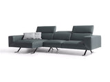 Henry Sectional 100% Made In Italy, Chaise On Left When Facing, Grey Top Grain Italian Leather 5...