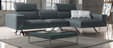 Henry Sectional 100% Made In Italy, Chaise On Left When Facing, Grey Top Grain Italian Leather 5...