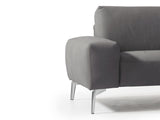 Negramaro Sectional 100% Made In Italy, Chaise On Left When Facing, Dark Grey Top Grain Italian ...