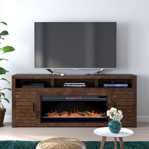 Legends Furniture Rustic Distressed TV Stand with Electric Fireplace Included SL5401.WKY