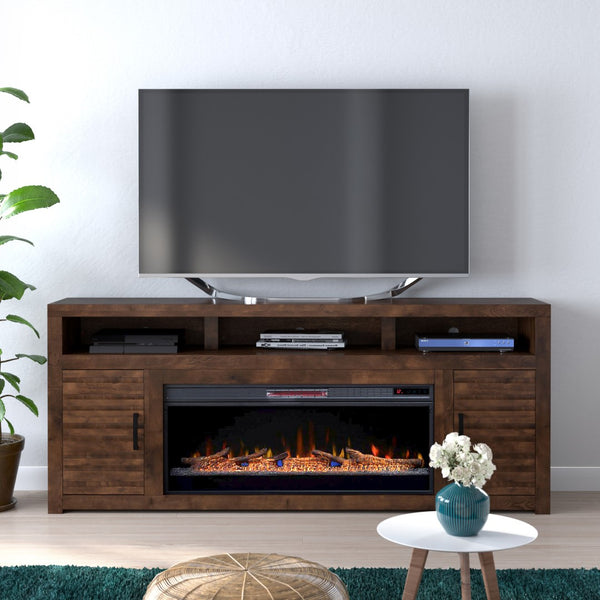 Legends Furniture Rustic Distressed TV Stand with Electric Fireplace Included SL5401.WKY