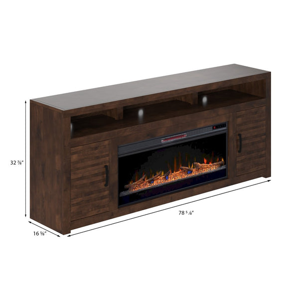 Legends Furniture Rustic Distressed TV Stand with Electric Fireplace Included SL5401.WKY