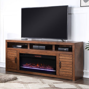 Legends Furniture Rustic Distressed TV Stand with Electric Fireplace Included SL5401.WKY