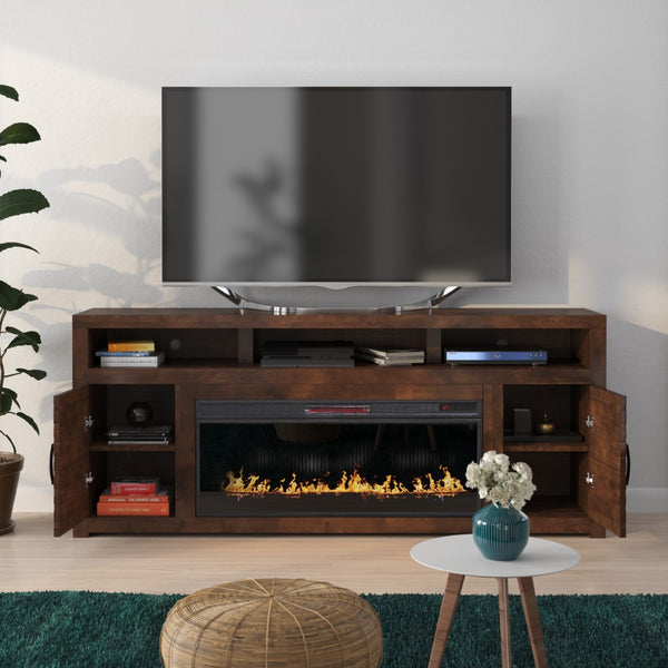 Legends Furniture Rustic Distressed TV Stand with Electric Fireplace Included SL5401.WKY