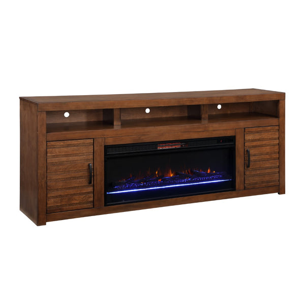 Legends Furniture Rustic Distressed TV Stand with Electric Fireplace Included SL5401.WKY