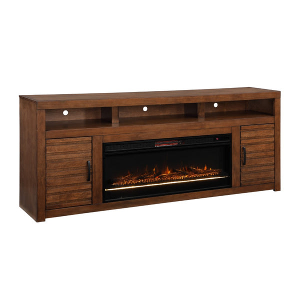 Legends Furniture Rustic Distressed TV Stand with Electric Fireplace Included SL5401.WKY