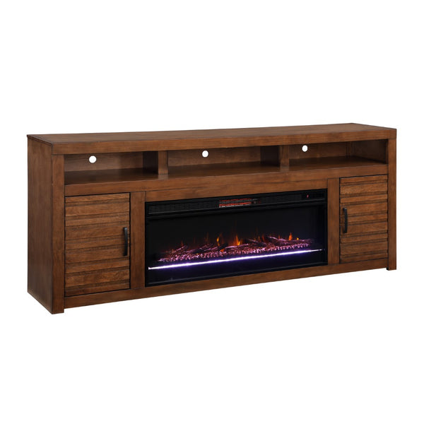 Legends Furniture Rustic Distressed TV Stand with Electric Fireplace Included SL5401.WKY