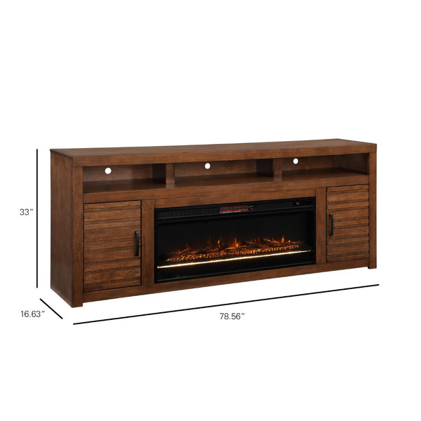 Legends Furniture Rustic Distressed TV Stand with Electric Fireplace Included SL5401.WKY