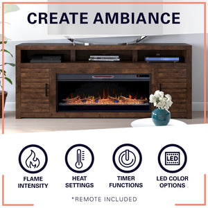 Legends Furniture Rustic Distressed TV Stand with Electric Fireplace Included SL5401.WKY