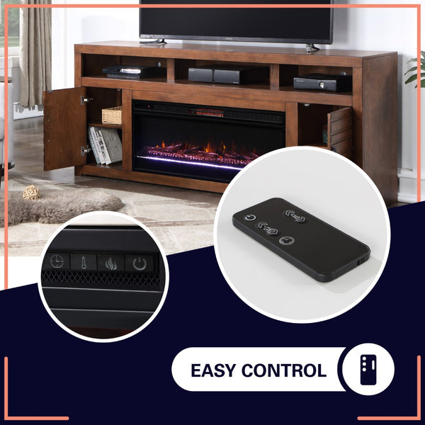 Legends Furniture Rustic Distressed TV Stand with Electric Fireplace Included SL5401.WKY