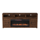 Rustic Distressed TV Stand with Electric Fireplace Included