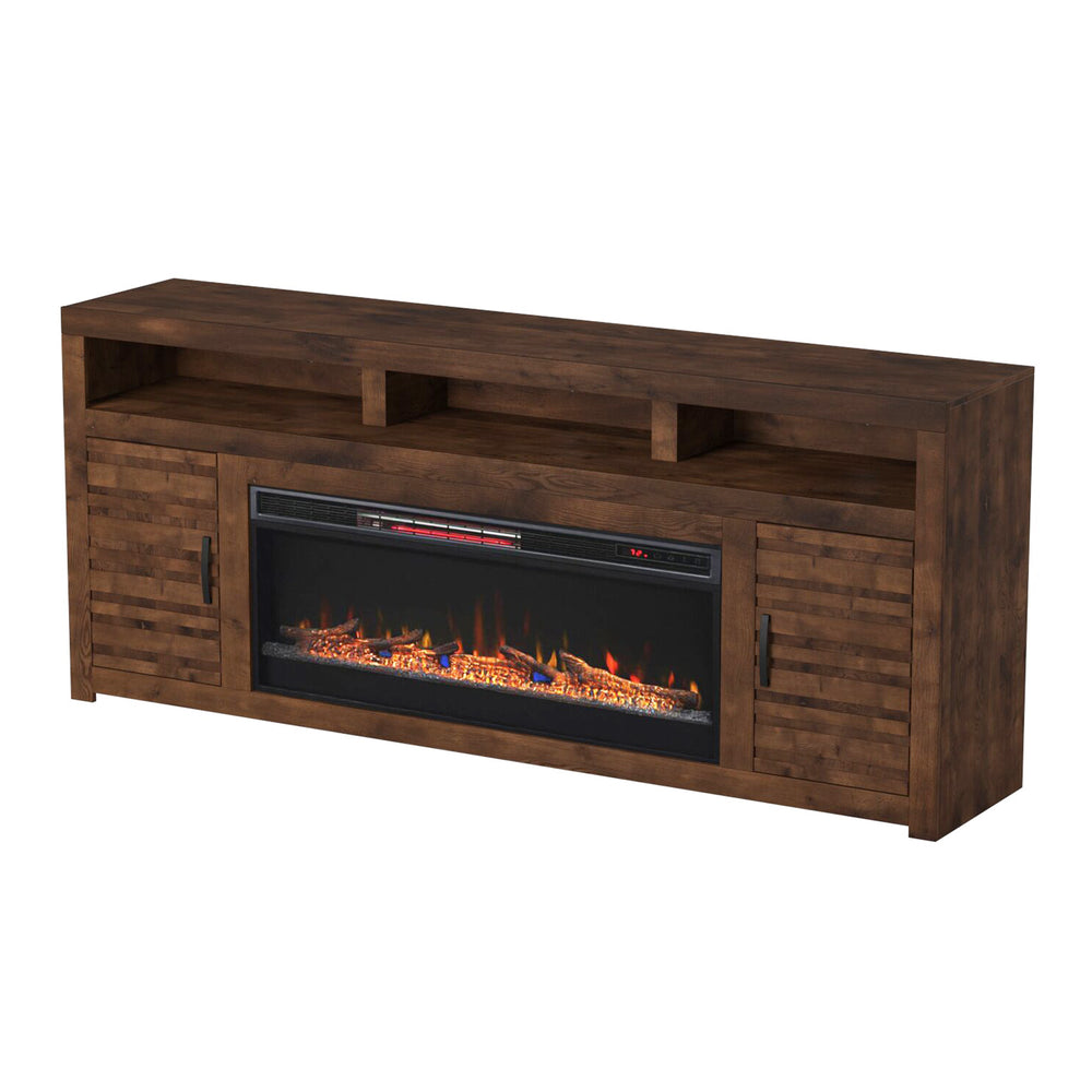 Legends Furniture Rustic Distressed TV Stand with Electric Fireplace Included SL5401.WKY