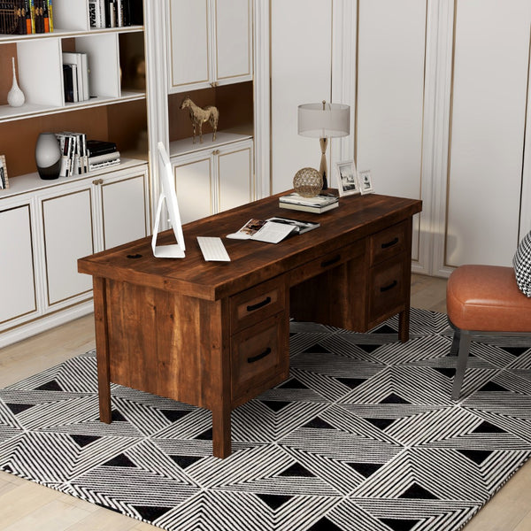 Legends Furniture Fully Assembled Rustic Executive Desk, Whiskey SL6270.WKY