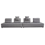 Slate Lounge Seating Platform with Moveable Backrest Supports in Grey Polyester Fabric by Diamond Sofa
