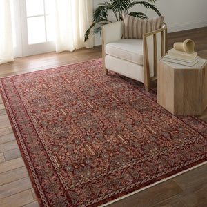Jaipur Living Solene Jairus SLE03 Power Loomed 100% Polyester Oriental Area Rug Red 100% Polyester RUG156565