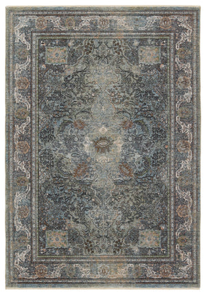 Jaipur Living Solene Israfel SLE04 Power Loomed 100% Polyester Medallion Area Rug Blue 100% Polyester RUG156571