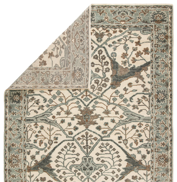 Jaipur Living Slayton Hand-Knotted Medallion Ivory/ Light Teal Area Rug (10'X14')