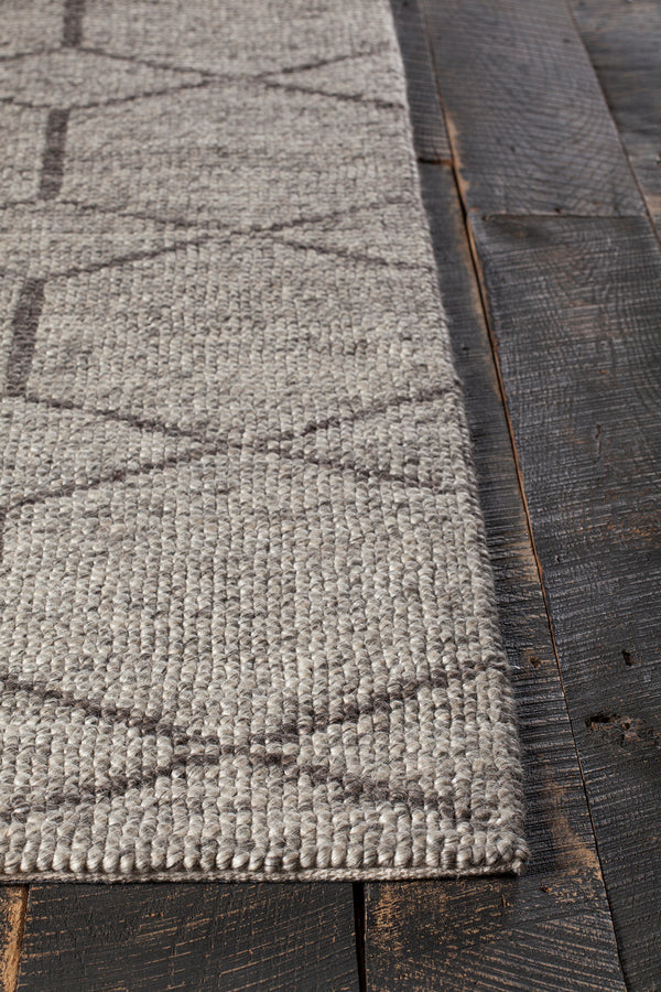 Chandra Rugs Slone 70% Wool + 30% Viscose Hand-Woven Contemporary Rug Silver 9' x 13'