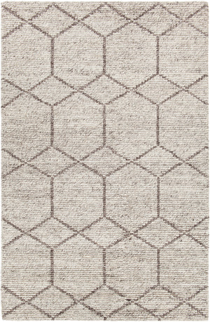 Chandra Rugs Slone 70% Wool + 30% Viscose Hand-Woven Contemporary Rug Silver 9' x 13'