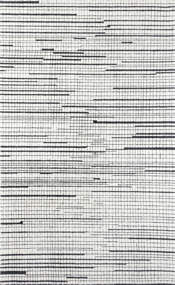 Momeni Smith SMI-1 Hand Tufted Contemporary Abstract Indoor Area Rug Black 9' x 12' SMITHSMI-1BLK90C0