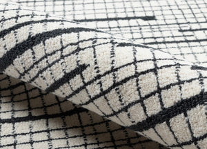 Momeni Smith SMI-1 Hand Tufted Contemporary Abstract Indoor Area Rug Black 9' x 12' SMITHSMI-1BLK90C0