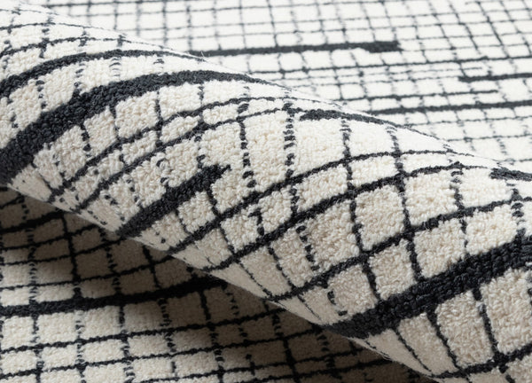 Momeni Smith SMI-1 Hand Tufted Contemporary Abstract Indoor Area Rug Black 9' x 12' SMITHSMI-1BLK90C0