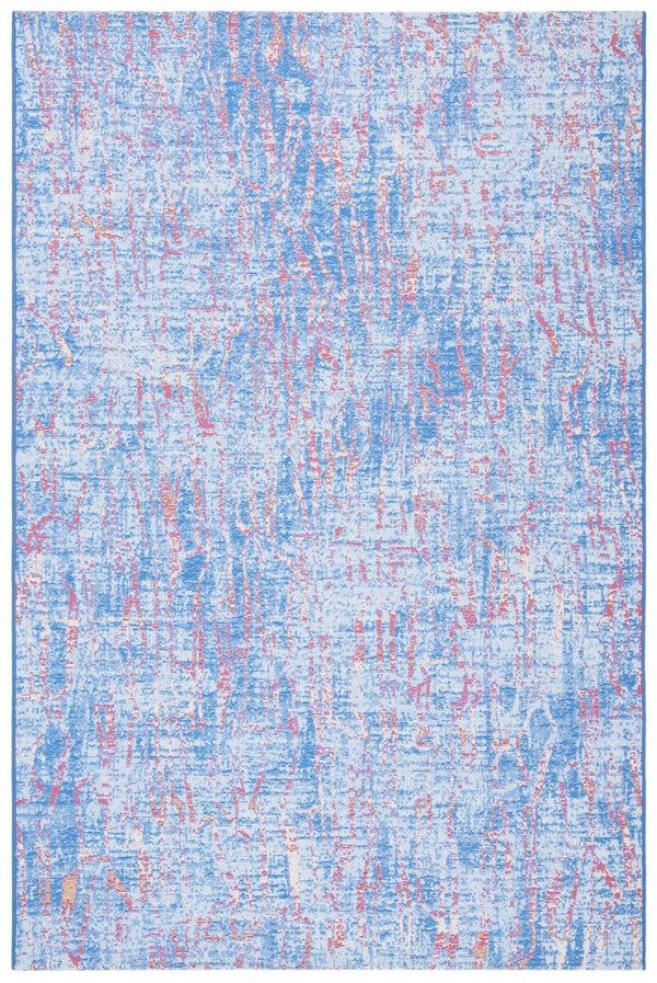 Summer 408 Indoor / Outdoor Power Loomed 23% Polyester 76% Polypropylene 1% Backing Material Rug Blue / Red