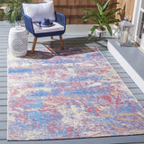 Summer 409 Indoor / Outdoor Power Loomed 23% Polyester 76% Polypropylene 1% Backing Material Rug Blue / Red