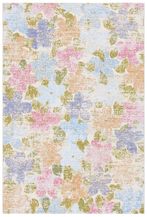 Summer 410 Indoor / Outdoor Power Loomed 23% Polyester 76% Polypropylene 1% Backing Material Rug Blue / Pink