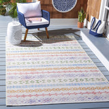 Summer 429 Indoor / Outdoor Power Loomed 23% Polyester 76% Polypropylene 1% Backing Material Rug Ivory / Blue