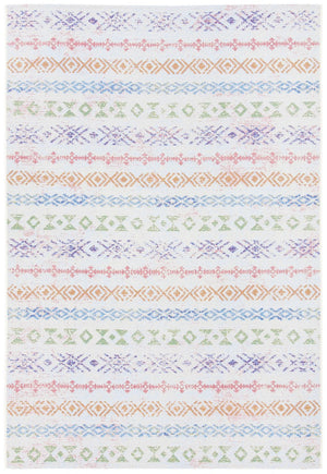 Summer 429 Indoor / Outdoor Power Loomed 23% Polyester 76% Polypropylene 1% Backing Material Rug Ivory / Blue