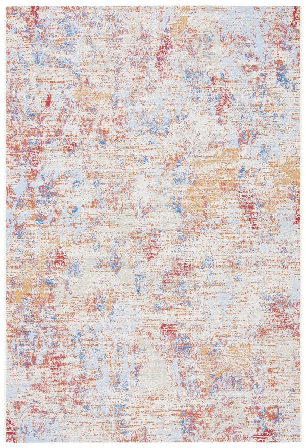 Summer 451 Indoor / Outdoor Power Loomed 23% Polyester 76% Polypropylene 1% Backing Material Rug Ivory / Light Blue