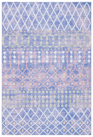 Summer 452 Indoor / Outdoor Power Loomed 23% Polyester 76% Polypropylene 1% Backing Material Rug Blue / Light Blue