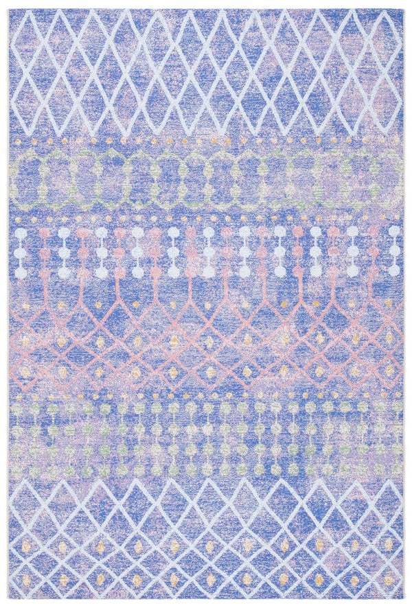 Summer 452 Indoor / Outdoor Power Loomed 23% Polyester 76% Polypropylene 1% Backing Material Rug Blue / Light Blue