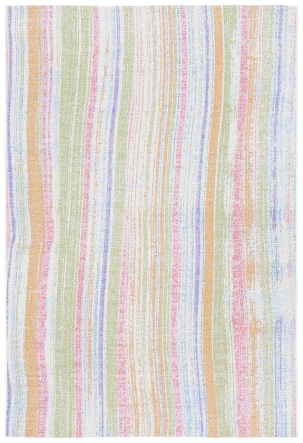 Summer 496 Indoor / Outdoor Power Loomed 23% Polyester 76% Polypropylene 1% Backing Material Rug Ivory / Green