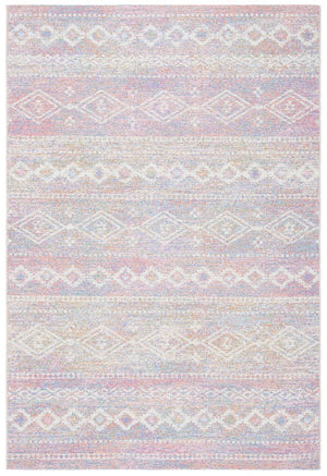 Summer 498 Indoor / Outdoor Power Loomed 23% Polyester 76% Polypropylene 1% Backing Material Rug Ivory / Pink