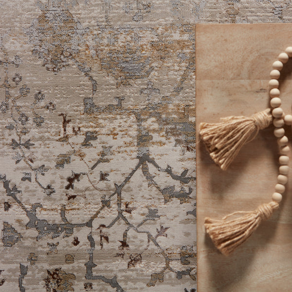 Jaipur Living Sinclaire Collection SNL02 Tajsa 35% Metallic Polyester 35% Polypropylene 30% Polyester Machine Made Transitional Medallion Rug RUG152443