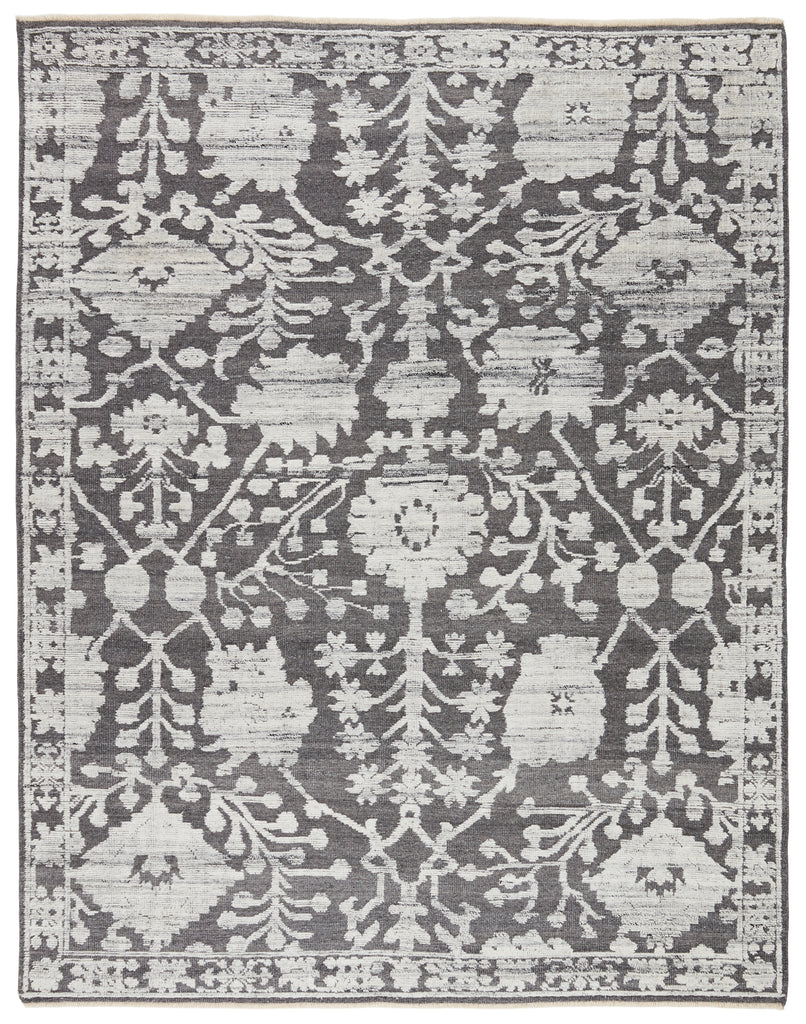 Jaipur Living Riona Hand-Knotted Floral Gray/ White Area Rug (10'X14')
