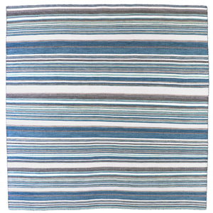 Trans-Ocean Liora Manne Sonoma Malibu Stripe Casual Indoor/Outdoor Hand Woven 100% Polyester Rug Seascape 8' Square