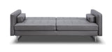 Giovanni Sofa Bed Gray Faux Leather Stainless Steel Legs.