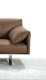 Gaber Sofa, 100% Made In Italy, Taupe Top Grain Leather 71 And Metal Legs.