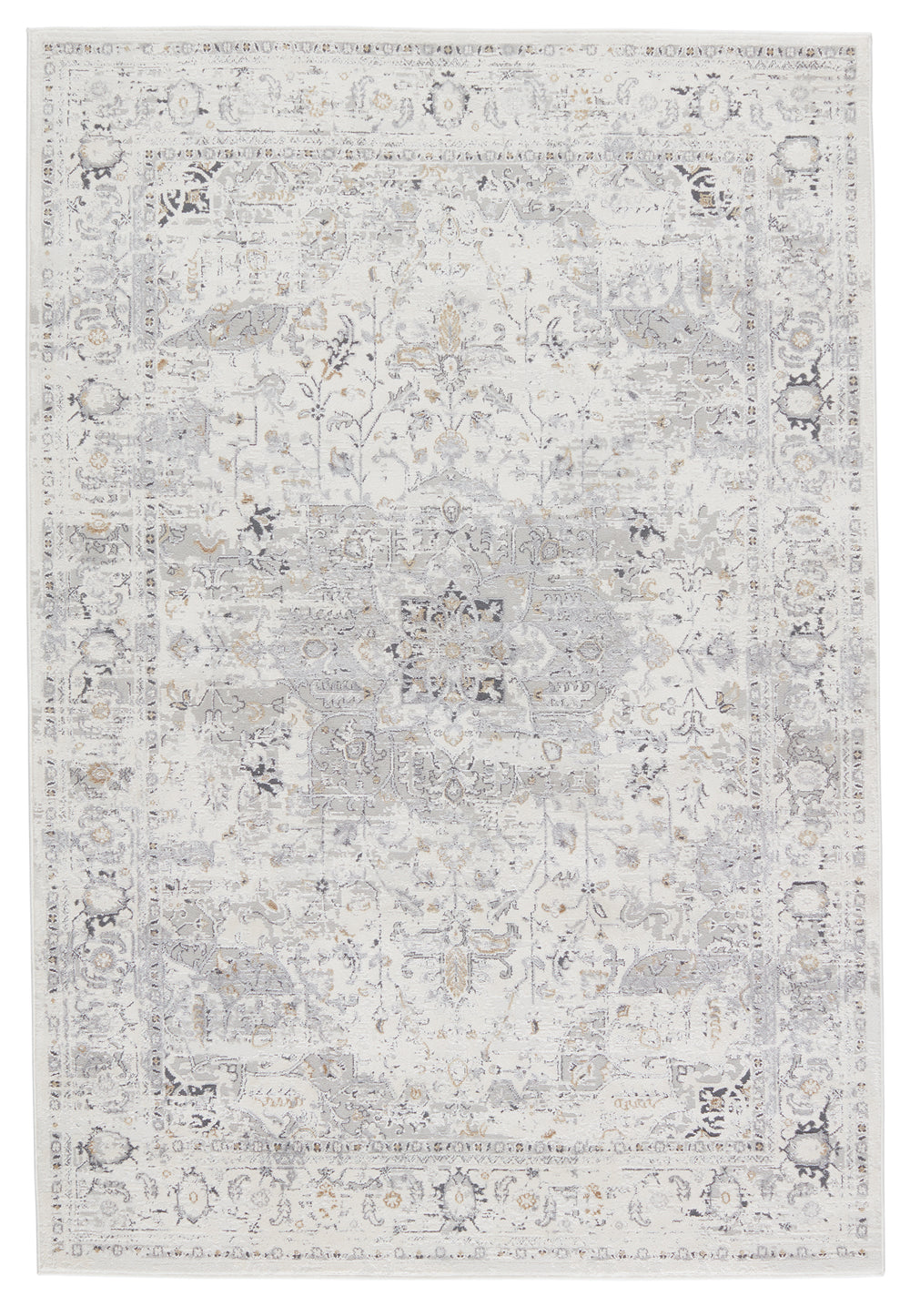Jaipur Living Solace Collection SOC06 Ellington 53% Polypropylene 47% Shrink Polyester Machine Made Updated Traditional Medallion Rug RUG151011