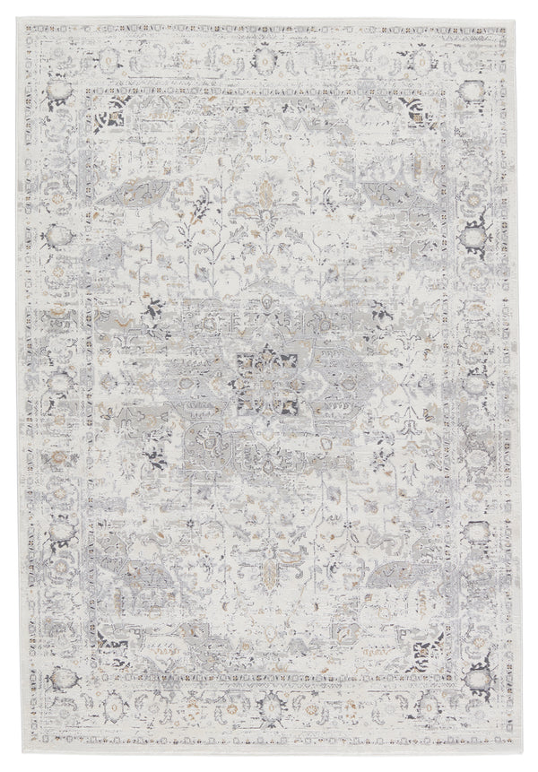 Jaipur Living Solace Collection SOC06 Ellington 53% Polypropylene 47% Shrink Polyester Machine Made Updated Traditional Medallion Rug RUG151011