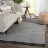 Jaipur Living Savvy Indoor/ Outdoor Solid Gray/ Black Area Rug (8'10"X11'9")