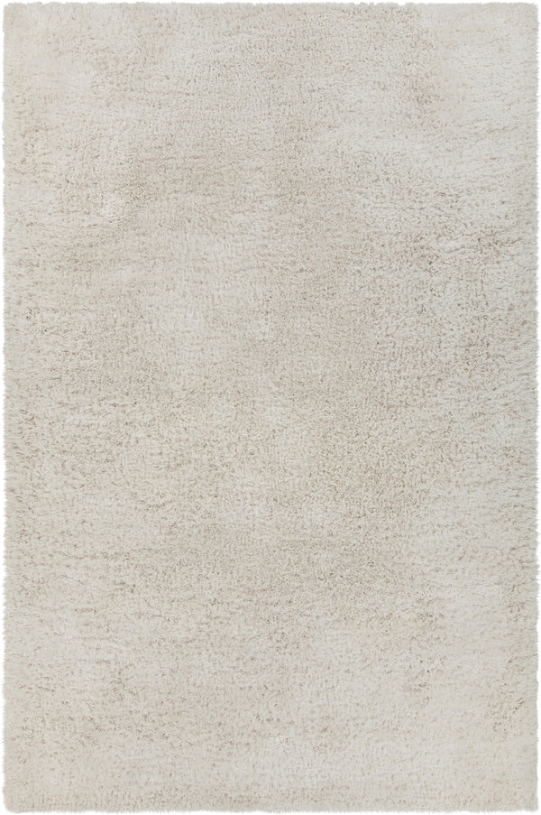 Chandra Rugs Sofie 100% Polyester Hand-Woven Contemporary Shag Rug White 9' x 13'