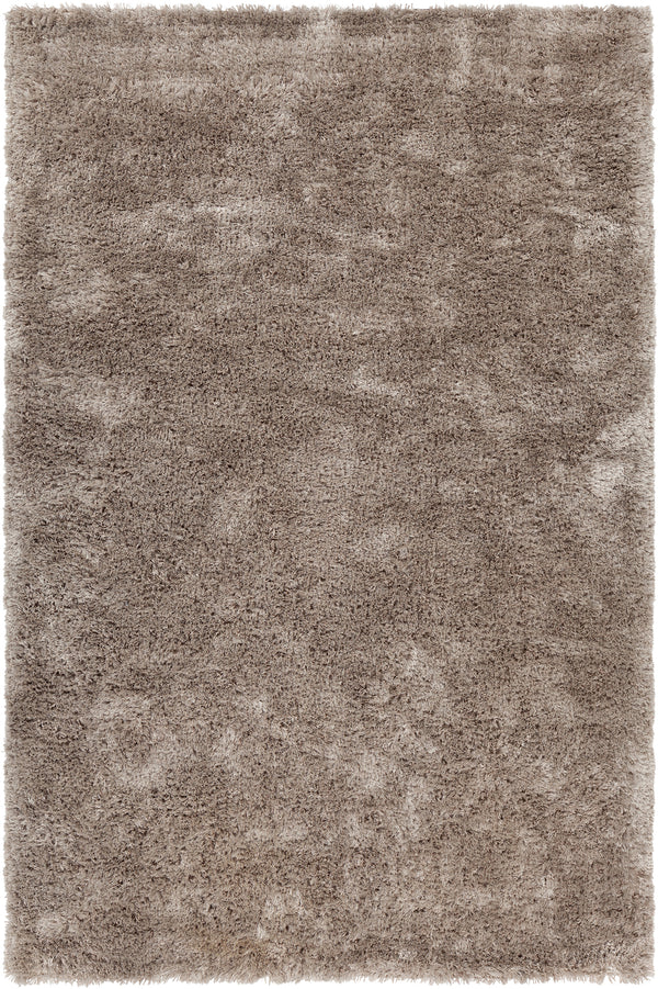 Chandra Rugs Sofie 100% Polyester Hand-Woven Contemporary Shag Rug Taupe 9' x 13'