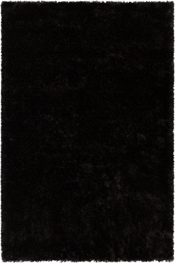 Chandra Rugs Sofie 100% Polyester Hand-Woven Contemporary Shag Rug Black 9' x 13'